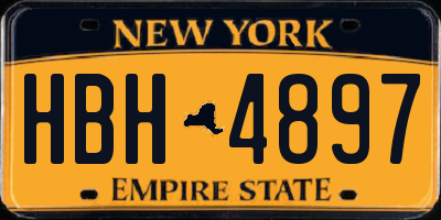 NY license plate HBH4897