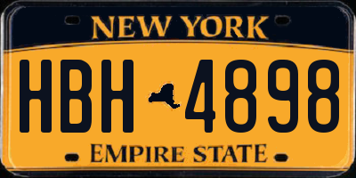 NY license plate HBH4898
