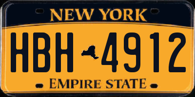 NY license plate HBH4912