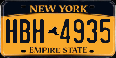 NY license plate HBH4935