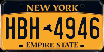 NY license plate HBH4946