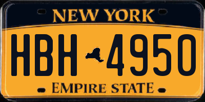NY license plate HBH4950