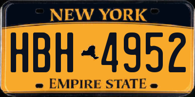 NY license plate HBH4952