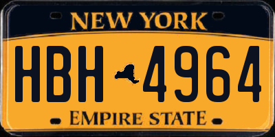 NY license plate HBH4964