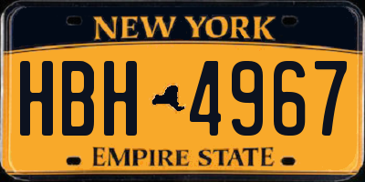 NY license plate HBH4967
