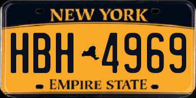 NY license plate HBH4969