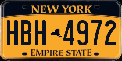 NY license plate HBH4972