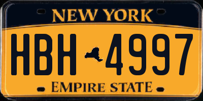 NY license plate HBH4997