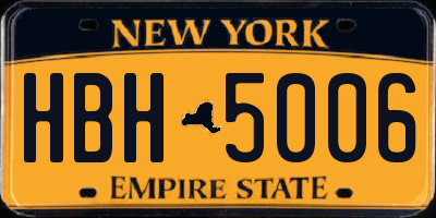 NY license plate HBH5006