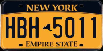 NY license plate HBH5011