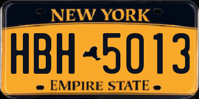 NY license plate HBH5013