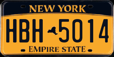 NY license plate HBH5014