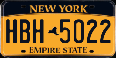 NY license plate HBH5022