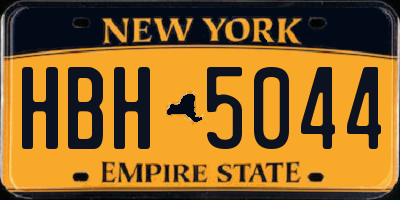 NY license plate HBH5044