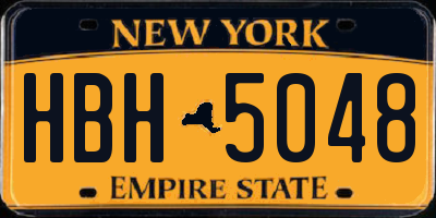 NY license plate HBH5048