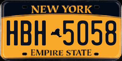 NY license plate HBH5058