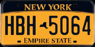 NY license plate HBH5064