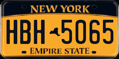NY license plate HBH5065