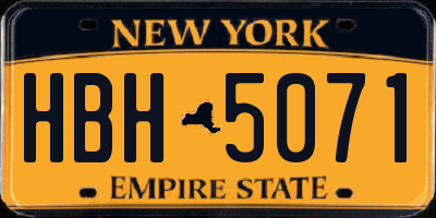 NY license plate HBH5071