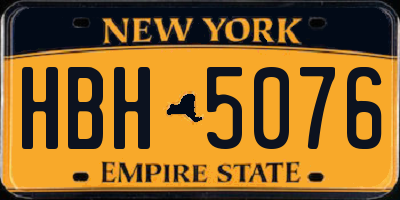 NY license plate HBH5076