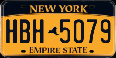 NY license plate HBH5079