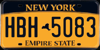 NY license plate HBH5083
