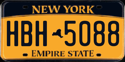 NY license plate HBH5088