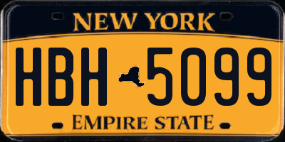 NY license plate HBH5099