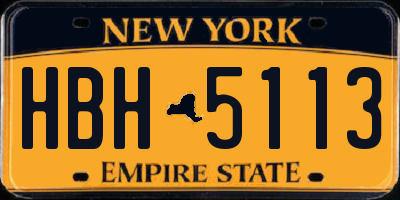 NY license plate HBH5113