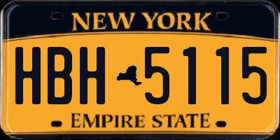 NY license plate HBH5115