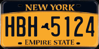 NY license plate HBH5124
