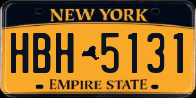 NY license plate HBH5131