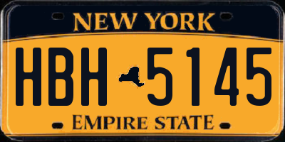 NY license plate HBH5145
