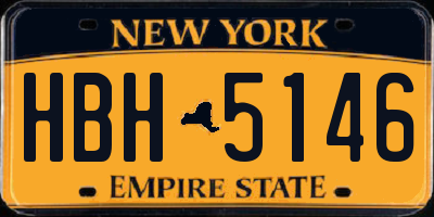 NY license plate HBH5146