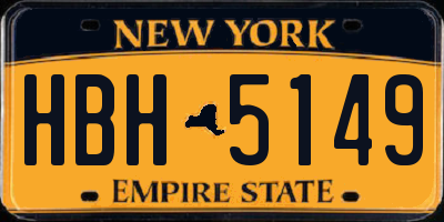 NY license plate HBH5149