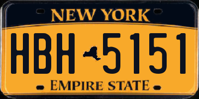 NY license plate HBH5151