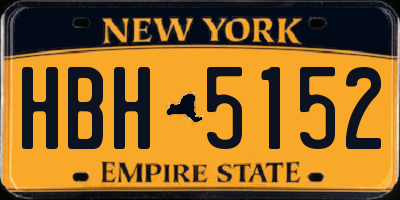 NY license plate HBH5152