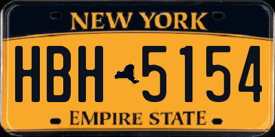 NY license plate HBH5154