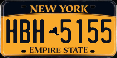 NY license plate HBH5155