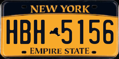 NY license plate HBH5156