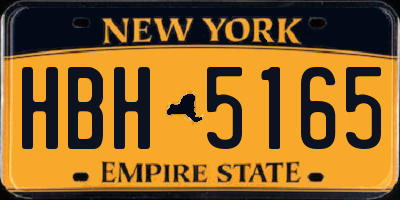 NY license plate HBH5165