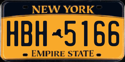 NY license plate HBH5166