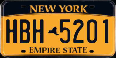 NY license plate HBH5201