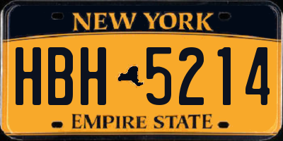 NY license plate HBH5214