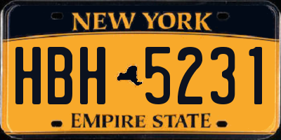 NY license plate HBH5231