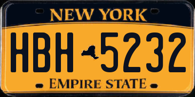 NY license plate HBH5232