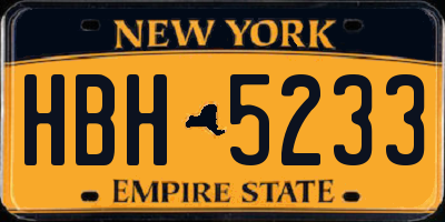 NY license plate HBH5233