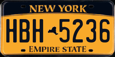NY license plate HBH5236