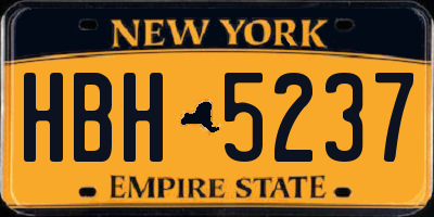 NY license plate HBH5237