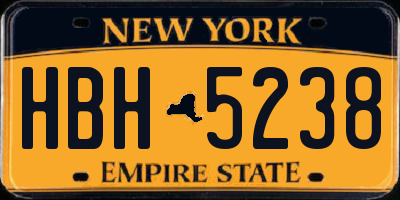 NY license plate HBH5238